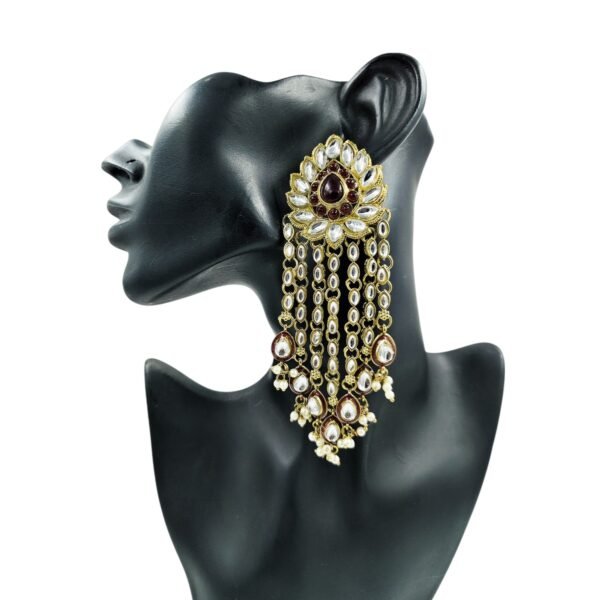 Elevate Your Style with Long Multi Strand Kundan Earrings - Image 16