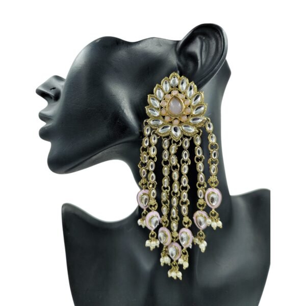 Elevate Your Style with Long Multi Strand Kundan Earrings