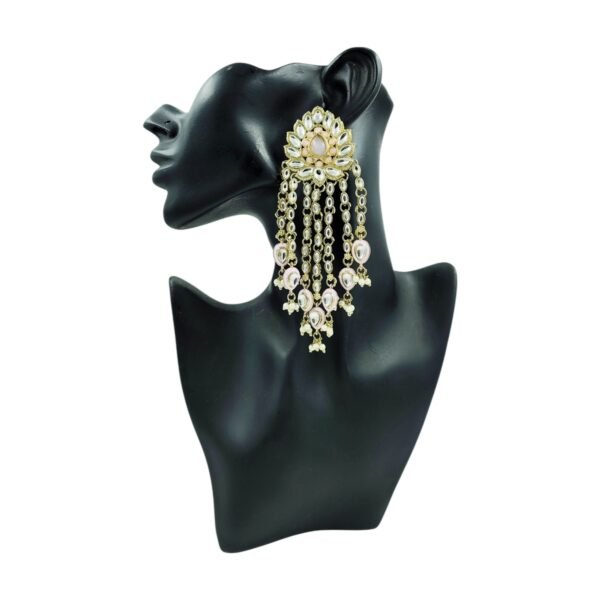 Elevate Your Style with Long Multi Strand Kundan Earrings - Image 2