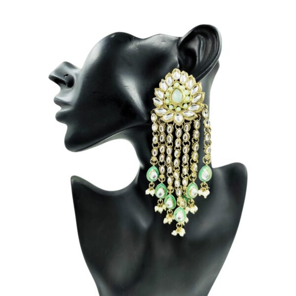 Elevate Your Style with Long Multi Strand Kundan Earrings - Image 11