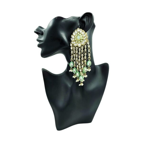 Elevate Your Style with Long Multi Strand Kundan Earrings - Image 12