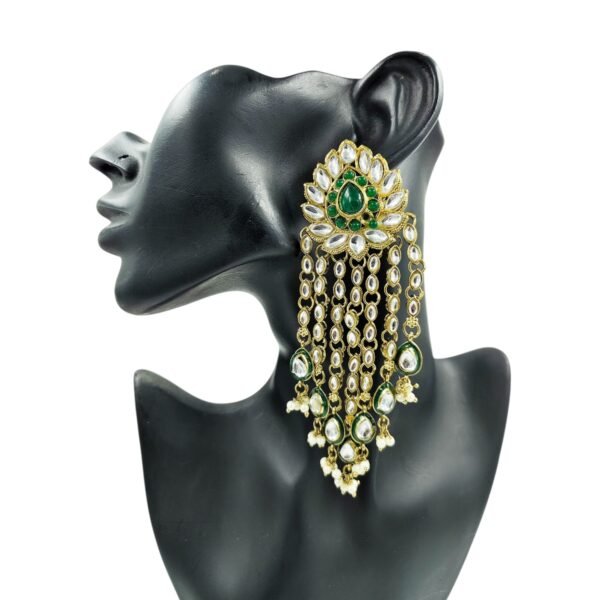 Elevate Your Style with Long Multi Strand Kundan Earrings - Image 6