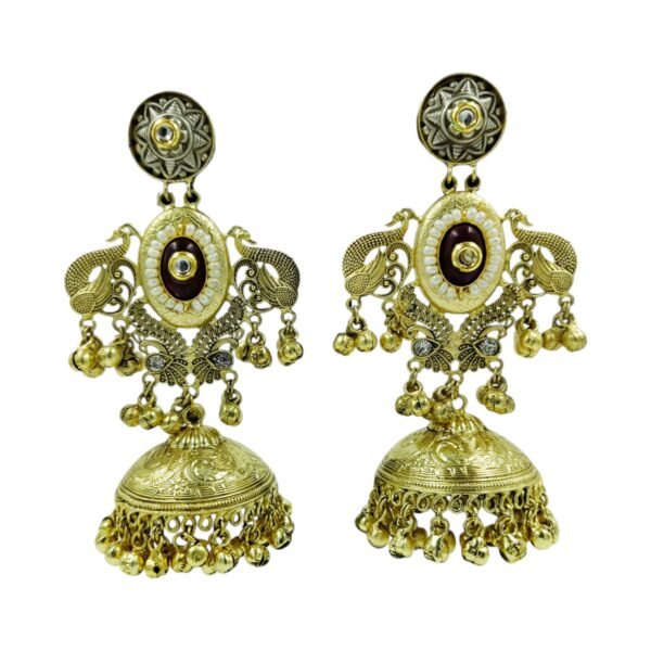 Elevate Your Look with Our Long Elegant Oxidised Earring Set - Image 3