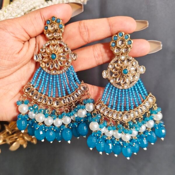 Discover the Elegance of Kundan Crystal Chandbali - Image 10