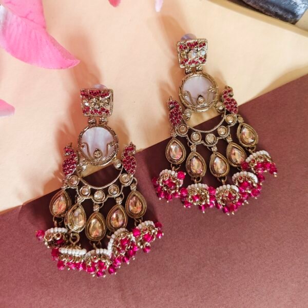 Elegance Redefined: Kundan Crystal Chandbali with Jhumki Embellishments - Image 10