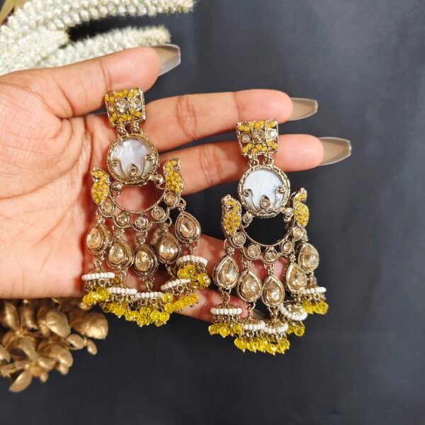 Elegance Redefined: Kundan Crystal Chandbali with Jhumki Embellishments - Image 14