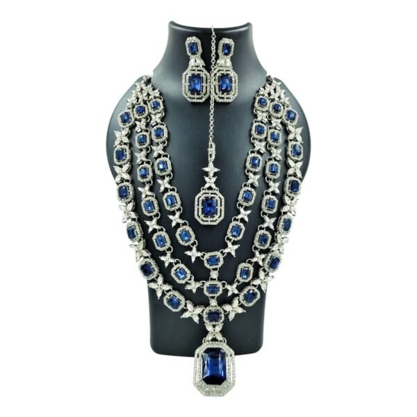 Elegant 3-Layered Long Ad Necklace Set with Matching Accessories