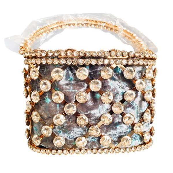 Elegant Bridal Cage Clutch with Potli Inside