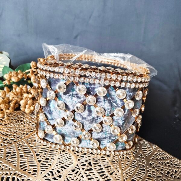 Elegant Bridal Cage Clutch with Potli Inside - Image 6