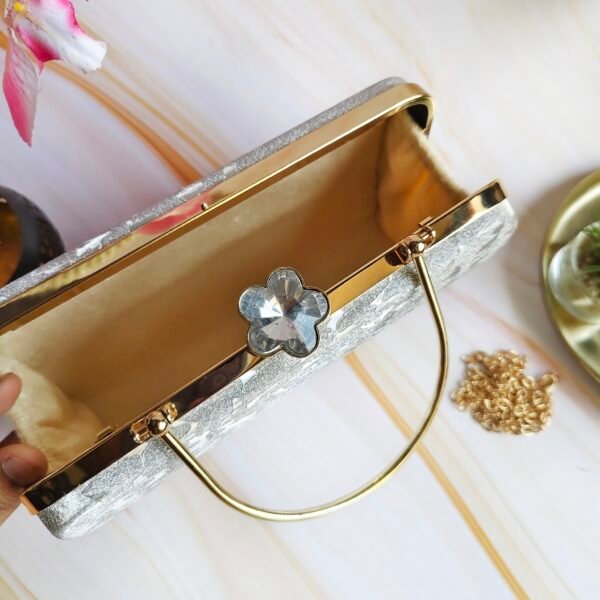 Elevate Your Evening Look with Our Beautiful Shiny Bridal Clutch - Image 3