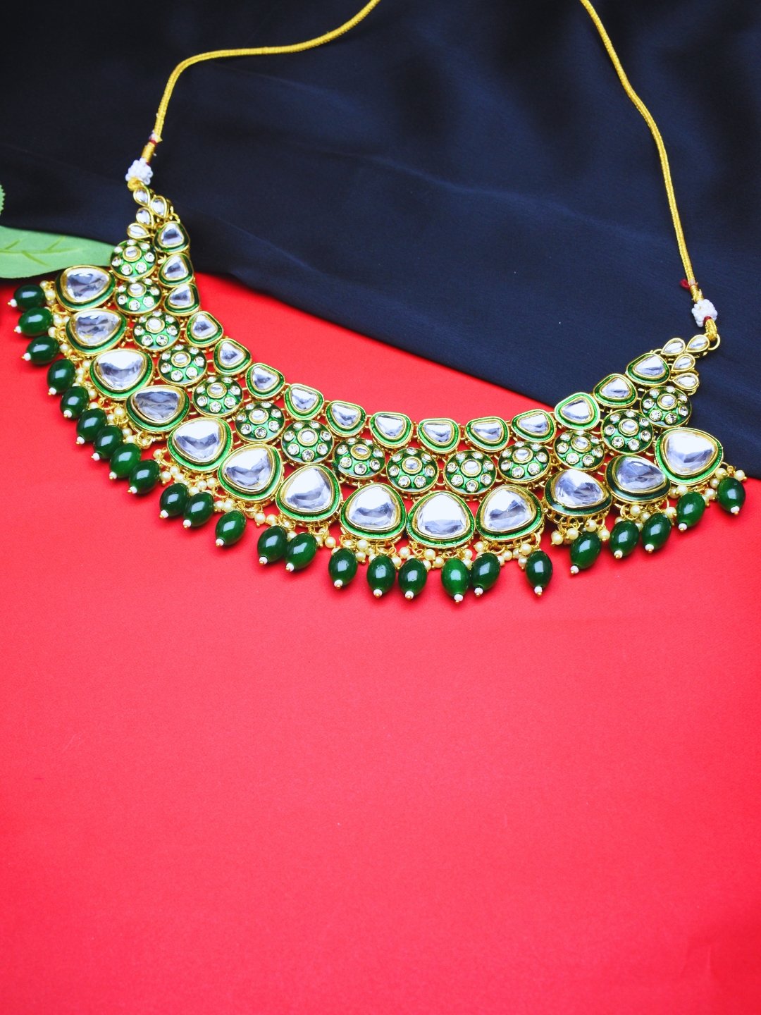 Elegant Meenakari Kundan Choker with Matching Earrings and Mangtika - Image 11