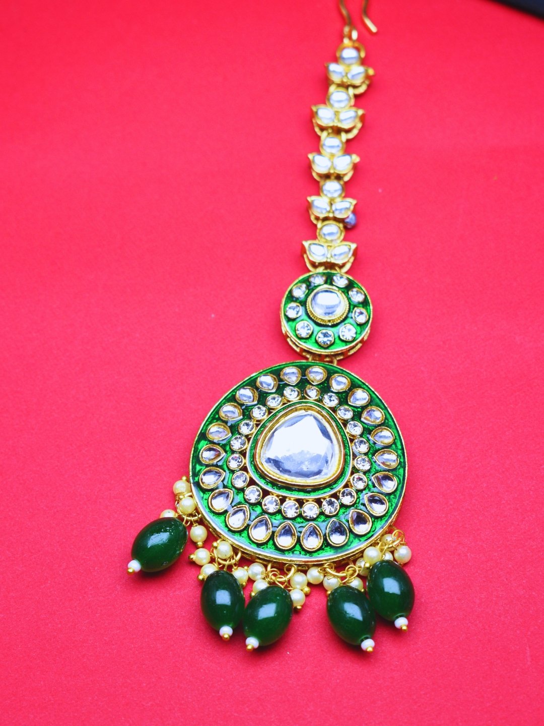 Elegant Meenakari Kundan Choker with Matching Earrings and Mangtika - Image 12