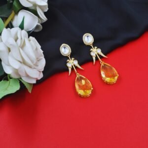 Beautiful Handmade Long Gold Plated Kashmiri Earring Embellished with Ghungroo