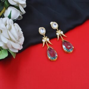 Beautiful Handmade Long Gold Plated Kashmiri Earring Embellished with Ghungroo