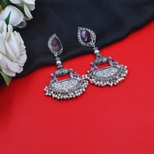 Beautiful Handmade Long Gold Plated Kashmiri Earring Embellished with Ghungroo