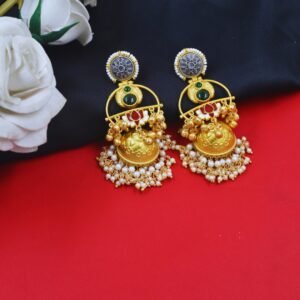 Beautiful Handmade Long Gold Plated Kashmiri Earring Embellished with Ghungroo