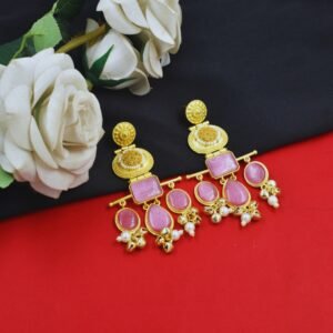 Beautiful Handmade Long Gold Plated Kashmiri Earring Embellished with Ghungroo