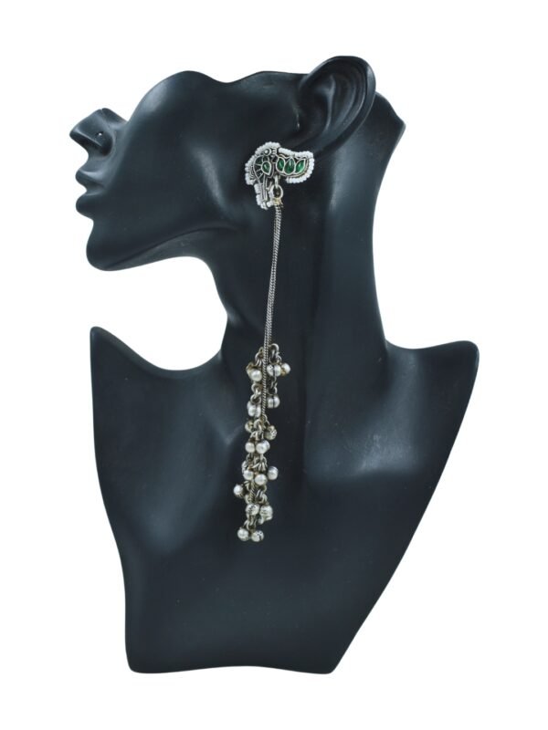 Beautiful Handmade Long Gold Plated Kashmiri Earring Embellished with Ghungroo - Image 2