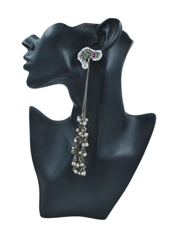 Beautiful Handmade Long Gold Plated Kashmiri Earring Embellished with Ghungroo - Image 2